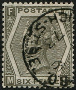 6d Grey SG 125 'DEEP SHADE' VFU: PERFECTLY CENTRED, '1873' CDS. Fab colour. (c. ?300+). Acquired on the UK philatelic market. From the property of an English gentleman. TimeLine Auctions follows a rigorous vetting process to ensure t