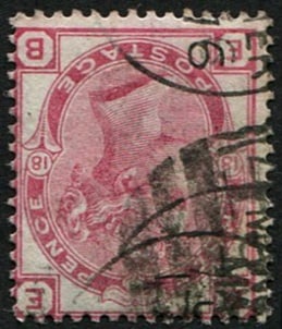 3d SG 143wi, Pl.18 'WMK. INV' FU: Part '1876' numeral & CDS, fresh & sound. (c. ?300). Acquired on the UK philatelic market. From the property of an English gentleman. TimeLine Auctions follows a rigorous vetting process to ensure the
