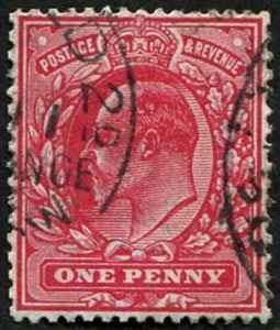 1d SG 219 VARIETY 'DEEP ROSE-CARMINE' VFU: Part 2 CDS cancels (Listed By Hendon, Spec.M5/4.var). Acquired on the UK philatelic market. From the property of an English gentleman. TimeLine Auctions follows a rigorous vetting process to ensure th