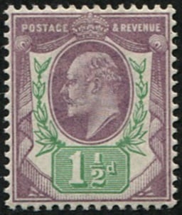 1 1/2d SG 221 'Dull-Purple' U/M: Pristine fresh. (Spec.M8/1). Acquired on the UK philatelic market. From the property of an English gentleman. TimeLine Auctions follows a rigorous vetting process to ensure the authenticity and legali