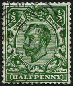 1/2d SG 338(4) 'MYRTLE GREEN' VFU: Light '1912' steel CDS. Difficult shade. (Spec.N4/4) (c. ?40). Acquired on the UK philatelic market. From the property of an English gentleman. TimeLine Auctions follows a rigorous vetting process to 