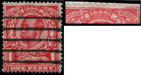 1d SG 341a,c VARIETY, 'NO CROSS ON CROWN & BROKEN FRAME': FU, straight line cancel clear of variety. (Spec.N11.c) (c. ?110). Acquired on the UK philatelic market. From the property of an English gentleman. TimeLine Auctions follows a rigorous vetting process