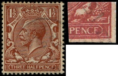 1 1/2d SG 362a 'PENCF' ERROR VFU (1 of 1)
