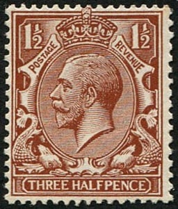 1 1/2d SG 363(6) 'wmk.inv' 'DEEP CHOCOLATE-BROWN': U/M, fab colour, difficult shade. (Spec.N18/6). Acquired on the UK philatelic market. From the property of an English gentleman. TimeLine Auctions follows a rigorous vetting process to ensure the auth