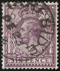 6d SG 384(2) 'SLATE-PURPLE' VFU: 'Tarfside.1913' CDS. Difficult to get used. (Spec.N26/2) (c. ?75). Acquired on the UK philatelic market. From the property of an English gentleman. TimeLine Auctions follows a rigorous vetting process