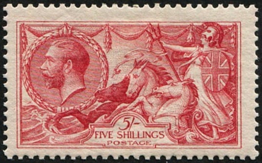 5/- SG 401(2) 'Pale Rose-Carmine' MINT: Fine fresh M/M. (Spec.N66/2) (c. £750). Acquired on the UK philatelic market. From the property of an English gentleman. TimeLine Auctions follows a rigorous vetting process to ensure the authen