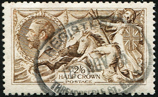 2/6d SG 407(10) 'BROWN' VGU: With ‘1915’ rubber reg. cancel. Fresh, sound & fine colour of this scarce shade. (Spec.N64/10) With Cert (c. £1,200). Acquired on the UK philatelic market. From the property of an English ge