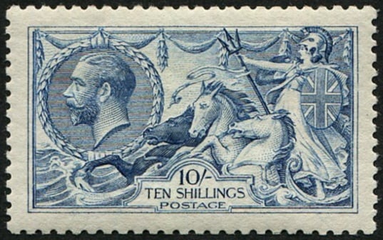 10/- SG 412 'BLUE' U/M: PERFECTLY CENTRED, pristine fresh. Scarce so fine, fab quality. (Spec.N70/1) With Wenvoe Cert. Acquired on the UK philatelic market. From the property of an English gentleman. TimeLine Auctions follow