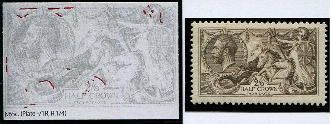 2/6d SG 415a RE-ENTRY (R.1/4) MINT: Well centred, very fine fresh L/M. Scarce. (Spec.N65/5.c) With RPS Cert. Acquired on the UK philatelic market. From the property of an English gentleman. TimeLine Auctions follows a rigorous vetting p