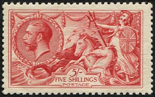 5/- SG 416 MINT: Very fine fresh L/M. Acquired on the UK philatelic market. From the property of an English gentleman. TimeLine Auctions follows a rigorous vetting process to ensure the authenticity and legality of al