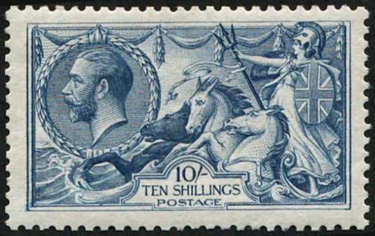 10/- SG 417 U/M: PERFECTLY CENTRED, fresh & lovely quality. (c. ?850). Acquired on the UK philatelic market. From the property of an English gentleman. TimeLine Auctions follows a rigorous vetting process to ensure th