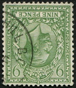 9d SG 427wi 'WMK. INV' VFU: Crisp part steel CDS (difficult to get used). Acquired on the UK philatelic market. From the property of an English gentleman. TimeLine Auctions follows a rigorous vetting process to ensure the authen