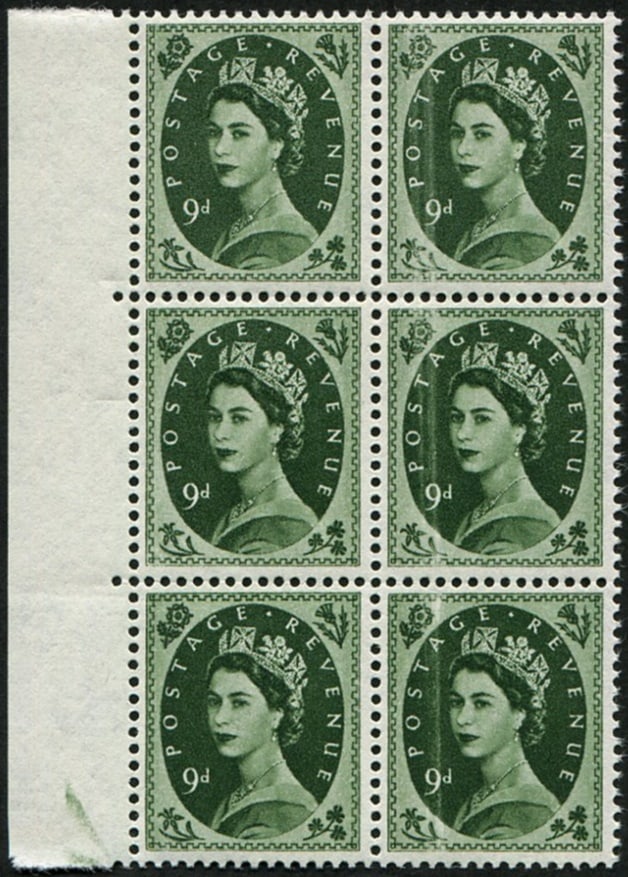 1958 9d SG 582 'DR. BLADE' PRINTING FLAW (1 of 1)