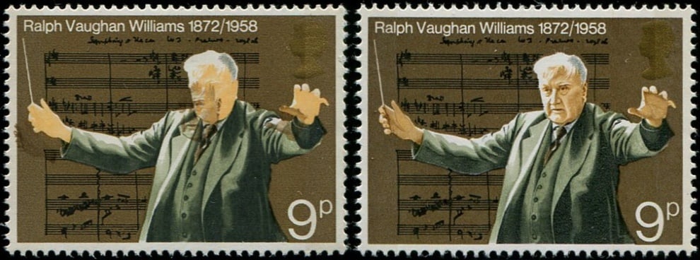 1972 Annivs. 9p SG 903 'DROPPED FACE' & 'HANDS': Variety dramatic shift of flesh colour. U/M with normal. Acquired on the UK philatelic market. From the property of an English gentleman. TimeLine Auctions follows a rigorous vetting process to ensure