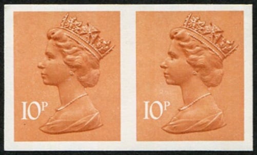 1976 10p SG X886a 'IMPERF PAIR': U/M, fresh. Acquired on the UK philatelic market. From the property of an English gentleman. TimeLine Auctions follows a rigorous vetting process to ensure the authenticity and legality of all items, 