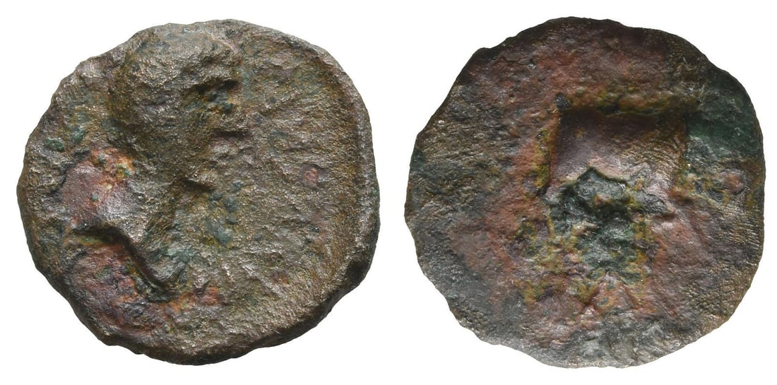 Celtic Britannia. Catuvellauni and Trinovantes, Cunobelin AE Unit.: AD 8-41. CVNOBE-LINVS REX, bust to right / Bull butting to right, TA[SC] in exergue. ABC 2966; Van Arsdell 2095; BMC 1944-51; SCBC 340. 1.91gr, 16mm, 1h. Good Fine. Found UK. From the collection of a 