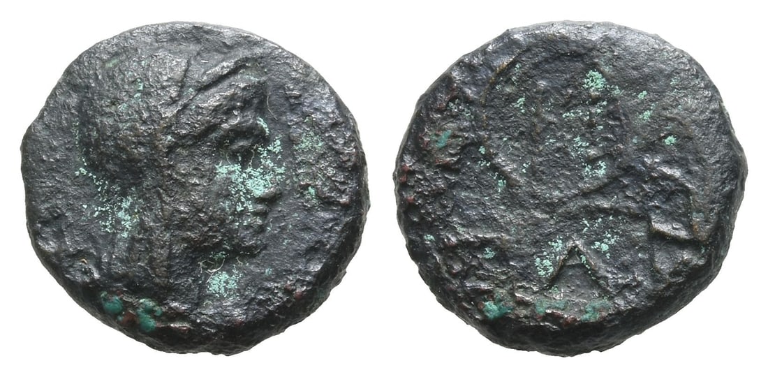 Thrace, Bisanthe AE 13mm.: 3rd century BC. Veiled head of Demeter to right, wreathed with grain / BI within grain wreath, ??? below. Sch?nert-Geiss 38-41; HGC 3.2, 1367 (??? not mentioned). 2.06gr, 13mm, 12h. Near Very Fine. Ve