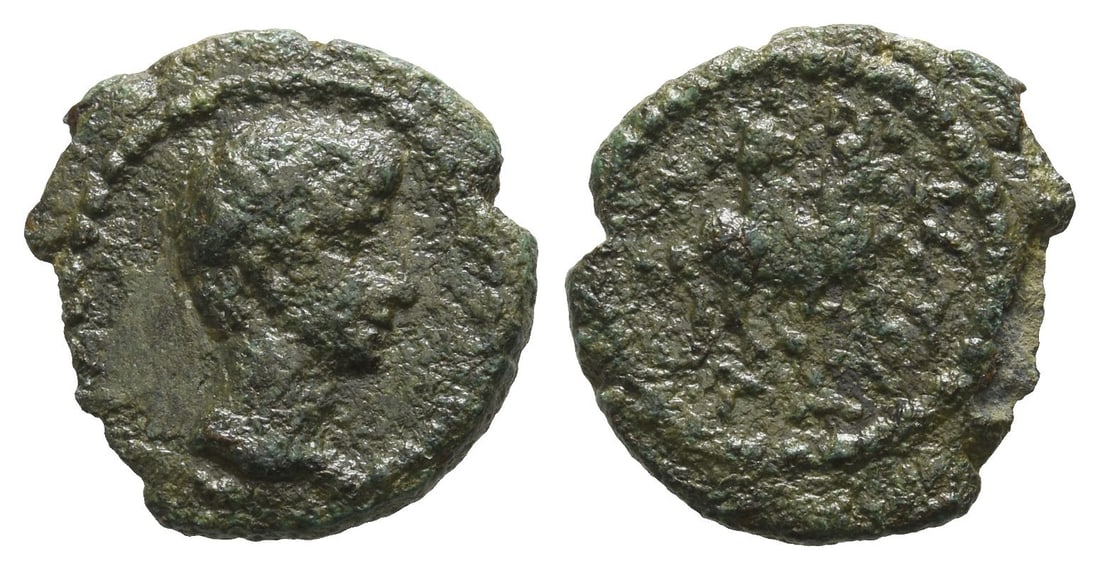 Augustus AE 16mm of Mastaura, Lydia.: 27 BC-AD 17. Bare head to right / ??????????, the hero Mastauros on horseback to right. RPC I, 2672A; GRPC 1 (Pseudo-autonomous). 2.62gr, 16mm, 12h. Near Very Fine. Extremely rare; only two examples c