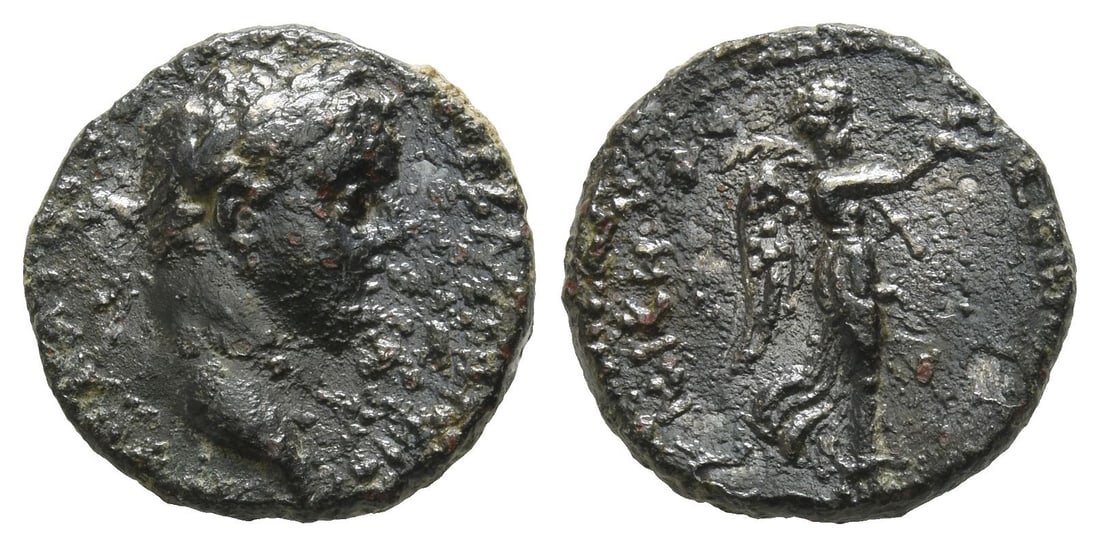 Vespasian AR(?) Drachm of Caesarea-Eusebia, Cappadocia.: AD 69-79. Laureate head to right / NIKH CEBA[..], Nike advancing to right, holding wreath and palm frond over shoulder. Cf. RPC I 1637; cf. Sydenham, Caesarea 91. 3.49gr, 16mm, 1h. Near Very Fine. Acq