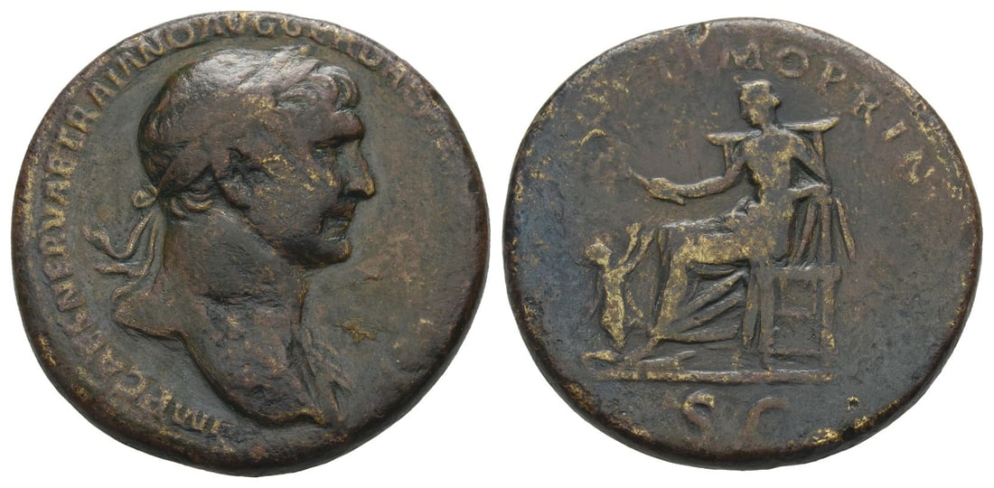 Trajan AE Sestertius. (1 of 1)