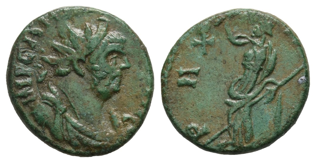 Carausius, Romano-British Emperor BI Antoninianus.: Circa AD 287-288. Uncertain mint. IMP CAR[..] AVG, radiate, draped and cuirassed bust to right / PAX [AVG], Pax standing facing, head to left, holding branch in her right hand and transverse sceptre i