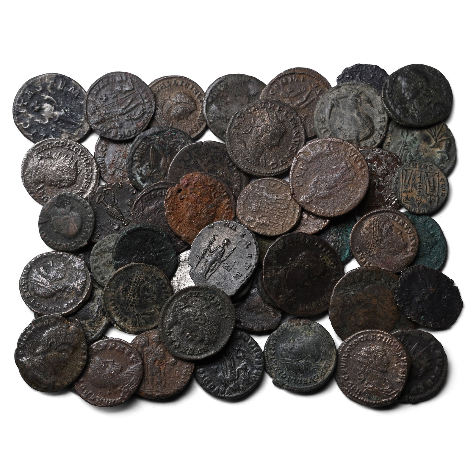 Group of Fifty (50) AE and AR Roman Coins. (1 of 1)