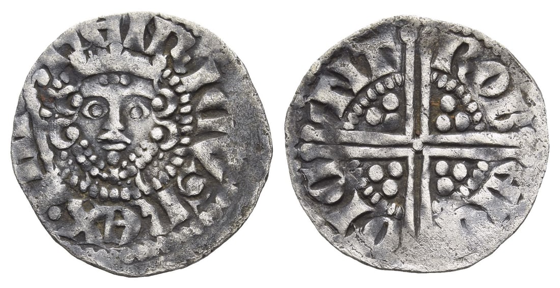 England. Plantagenet, Henry III AR Penny.: Struck circa 1258-1265. Canterbury mint; Robert, moneyer. Long cross type.. ??nRICVS R?X ? III (nR ligate), crowned facing bust, holding sceptre / ROB-?RD ON C-ANT (?R ON AN ligate), voided long cross