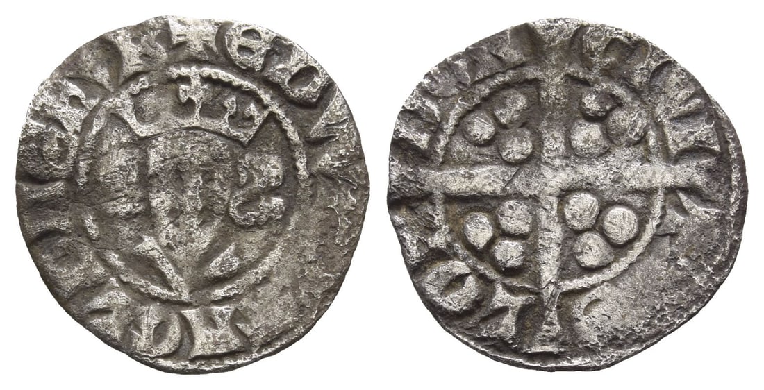 England. Plantagenet, Edward I AR Penny.: Struck 1282-1289. London mint. ? ?DW [..]NGL DNS ??B, crowned facing bust / CIVI-TAS LON-DON, long cross with three pellets in each quarter. Cf. North 1023; cf. SCBC 1394. 1.07gr, 17mm, 4h. Good Fine.