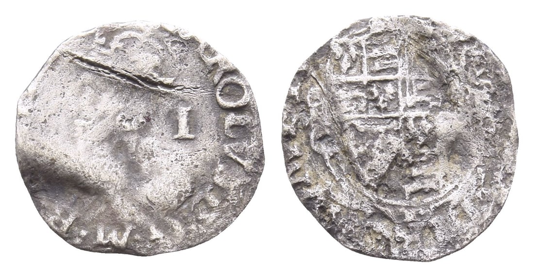 England. Stuart, Charles I AR Penny.: 1625-1649. Tower (London) mint. Crowned bust to left; I (mark of value) to right / Coat-of-arms. 0.40gr, 12mm, 3h. Fine. From the private collection of a Sussex, UK, gentleman. TimeLine Auctions follo
