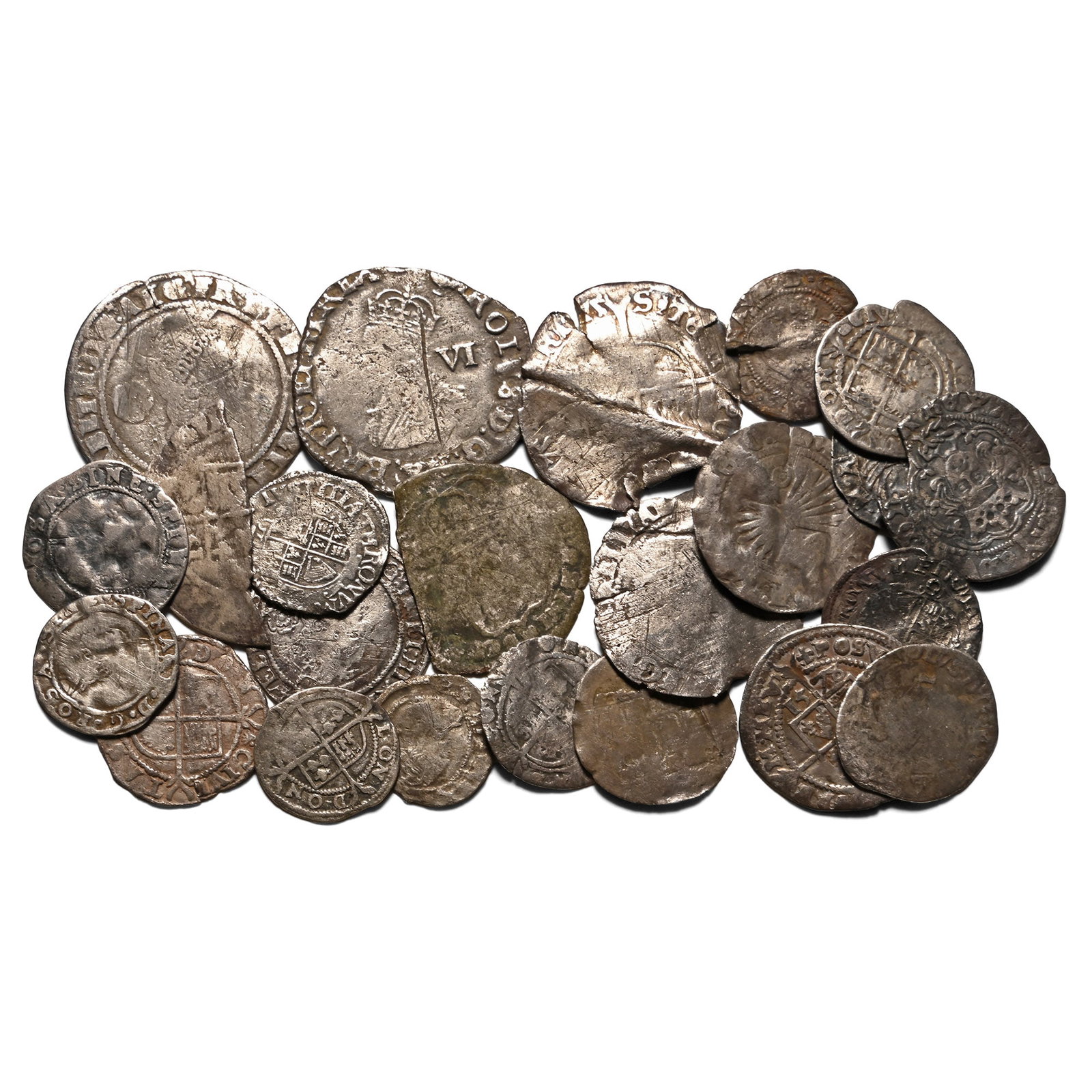 Group of Twenty Three [23] English and Continental Tudor and Stuart Period AR Hammered Coins. (1 of 1)