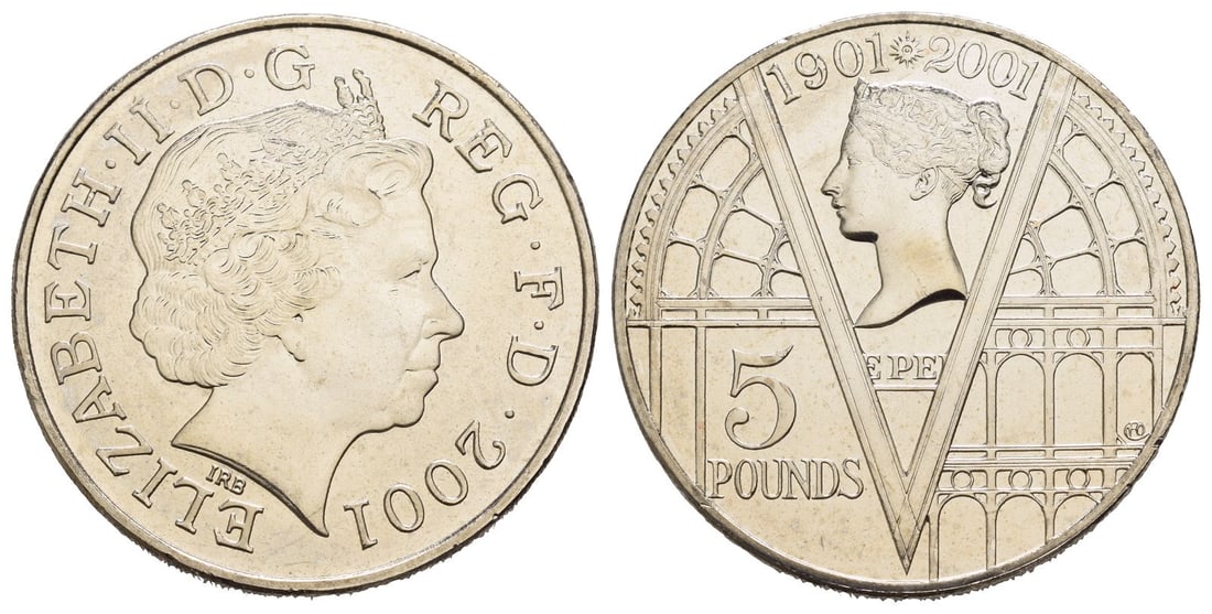 Great Britain. Windsor, Elizabeth II Cu-Ni 5 Pounds. (1 of 1)