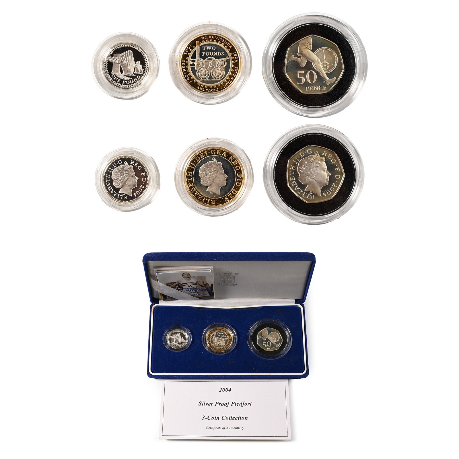 Great Britain. Elizabeth II Piedfort Proof AR 3-Coin Collection. (1 of 1)