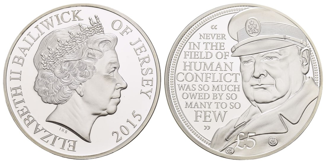 Great Britain. Jersey, Elizabeth II Proof AR Five Pounds. (1 of 1)