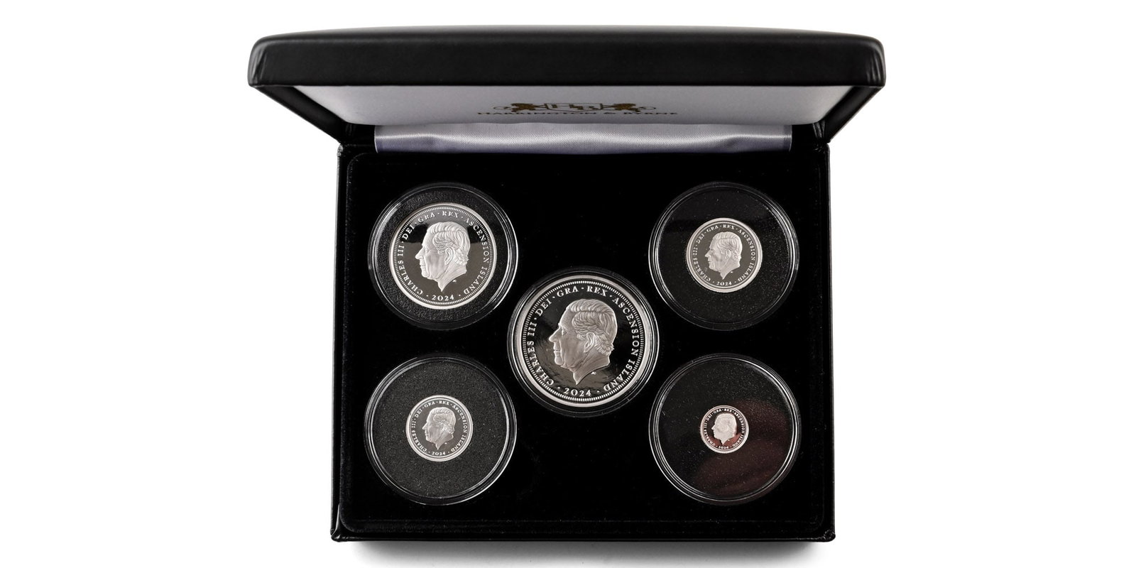 Great Britain. Ascension Island, Charles III Set of Five [5] Proof PT Sovereign Coins Collection. (1 of 1)