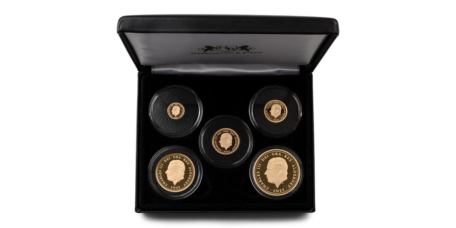 Great Britain. Alderney, Charles III Set of Five [5] Proof AV Sovereign Coins Collection. (1 of 1)