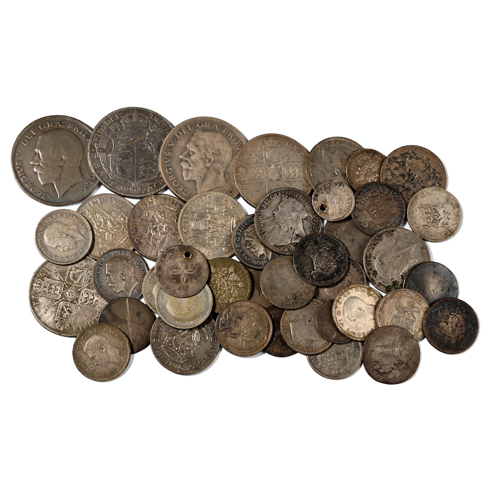 Group of Forty-One [41] English Milled Coins. (1 of 1)