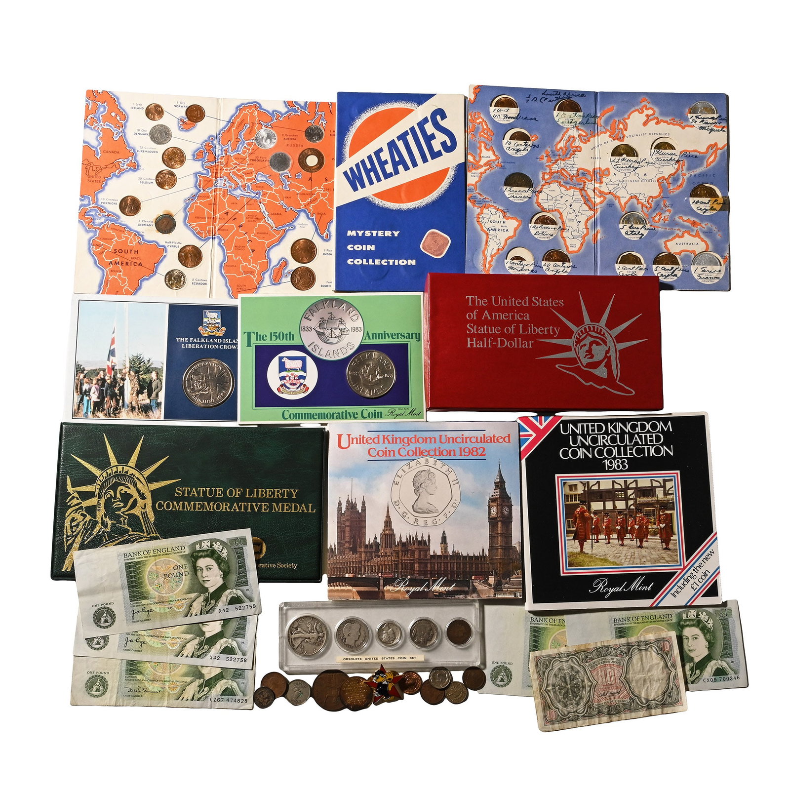 Group of Commemorative Coin Sets, Coins and Banknotes. (1 of 1)