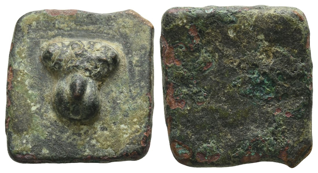 Roman Square AE Weight.: Circa 1st-3rd century AD. Male genitalia / Blank. Unpublished in the standard references. 16.18gr, 23mm, 12h. Condition as seen. Acquired on the European coin market. Property of a Kent, UK, gentleman