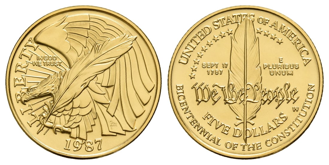 United States of America. Commemorative Proof AV Five Dollars. (1 of 1)