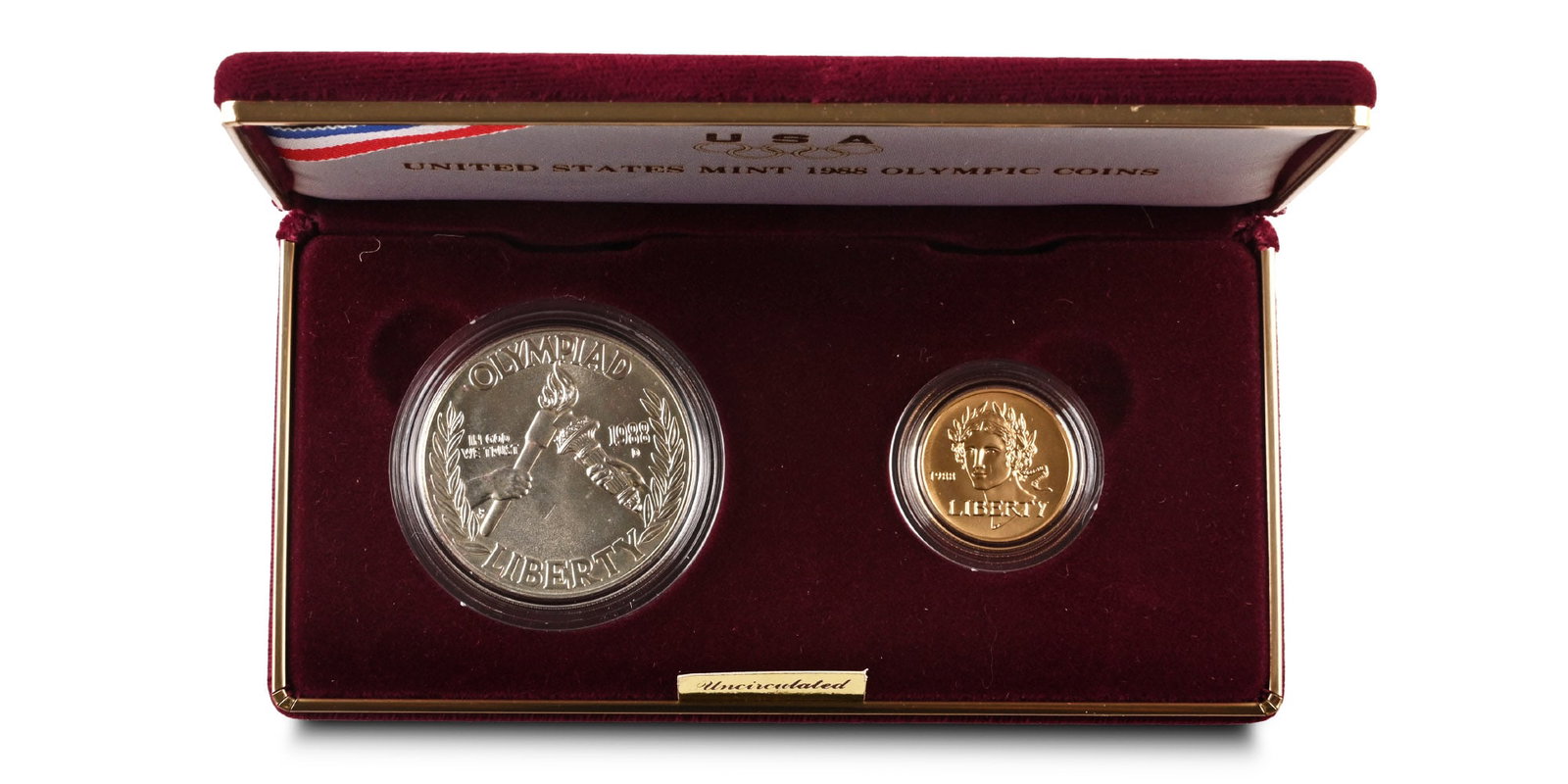 United States of America. Proof AR Dollar and AV Five Dollar. (1 of 1)