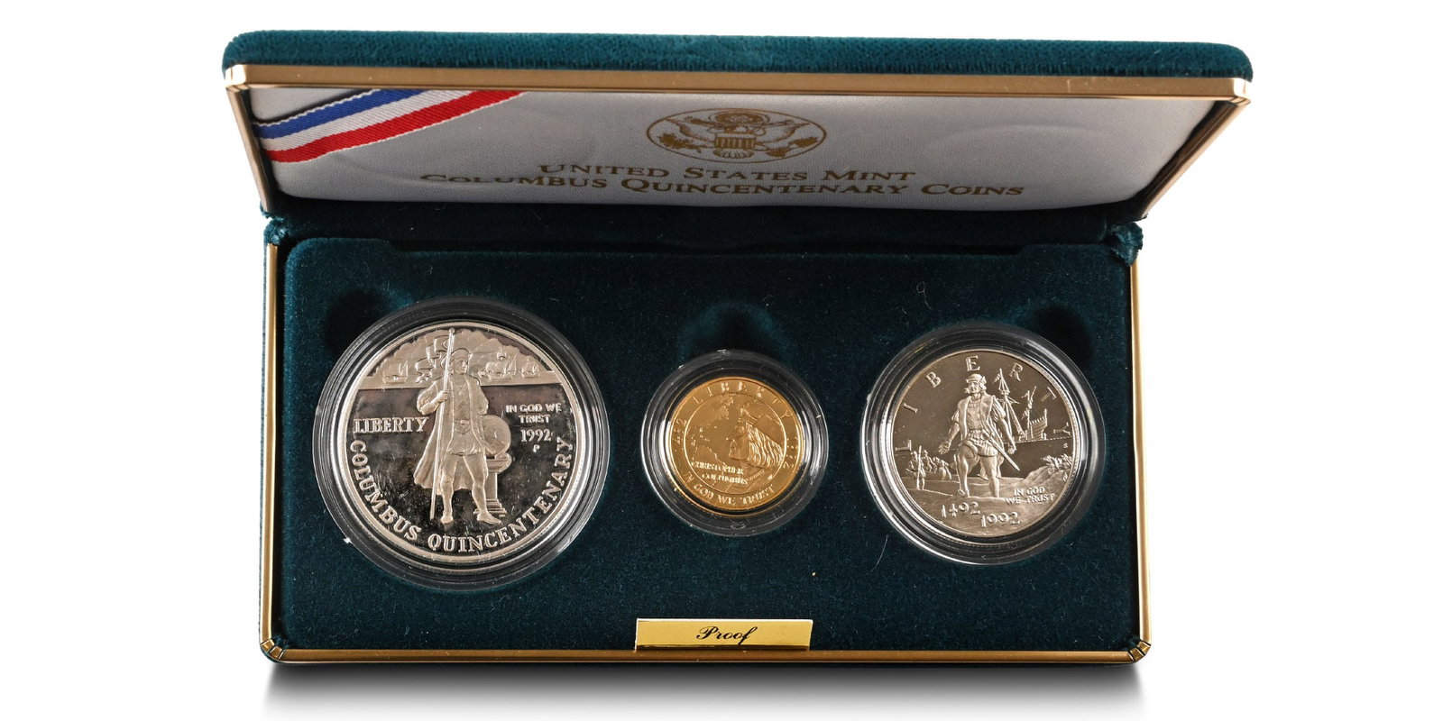 United States of America. Set of Uncirculated & Proof AV Five Dollar, AR Dollar and AR Half Dollar. (1 of 1)