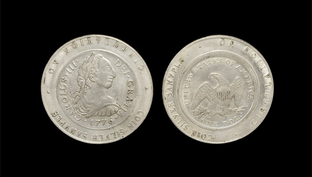 World China - Forgery Sample Pieces Group [2]: 20th century. Struck, white metal, 9078milled edge samples depicting a Charles IV, 1776, 8 reales and a United States 1846 dollar; each struck within an outer frame with Chinese inscription one side a