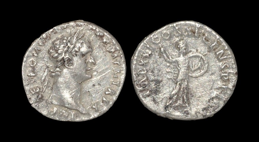Ancient Roman Coins - Domitian - Minerva Denarius: 90 AD, Rome mint. Obv. IMP CAES DOMIT AVG GERM PM TRP X legend with laureate head right. Rev: IMP XXI COS XV CENS P PP legend with Minerva advancing right, holding spear and shield. RIC 719; RSC 265. 