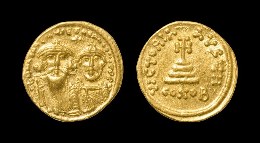 Ancient Byzantine Coins - Heraclius and Heraclius: 610-641 AD, Constantinople mint. Obv: dd NN hERACLIUS ET hERA CONST PP AVG legend with facing busts of Heraclius, with moustache, short beard and tufts of hair at ears, on left, and Heraclius Constant