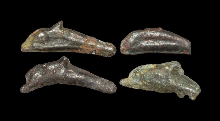 Ancient Greek Coins - Thrace - Olbia - Bronze Dolphin: 6th century BC. Group comprising: cast 'coins' in the form of a dolphin. Sear 1684. 8.89 grams total. Ex Walter Steinberg collection. Walter Steinberg has been a well-known figure at fairs, sales and 