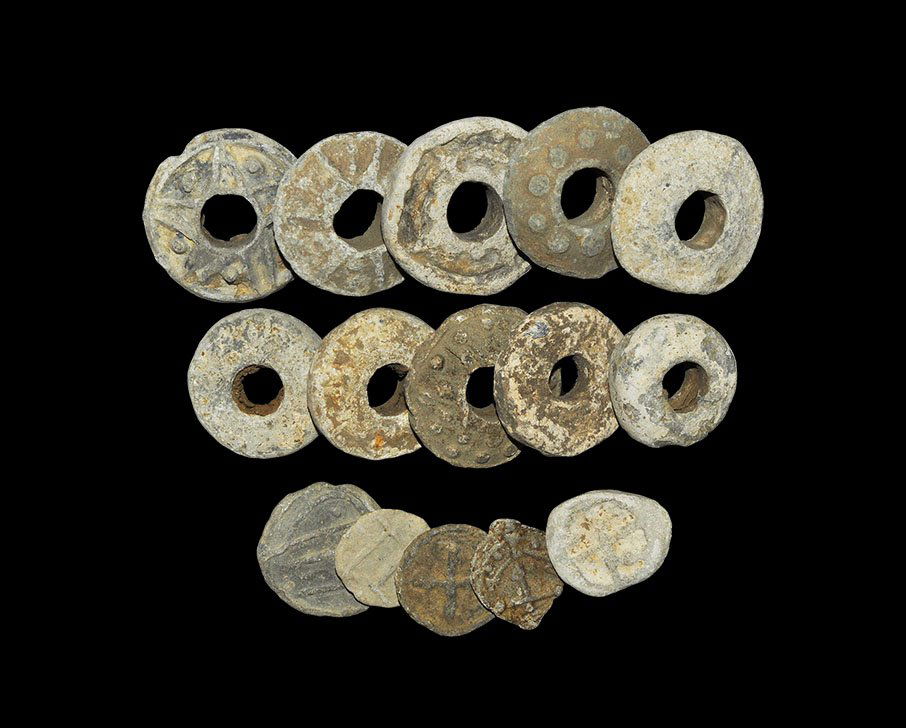 Medieval Spindle Whorl and Token Group (1 of 1)