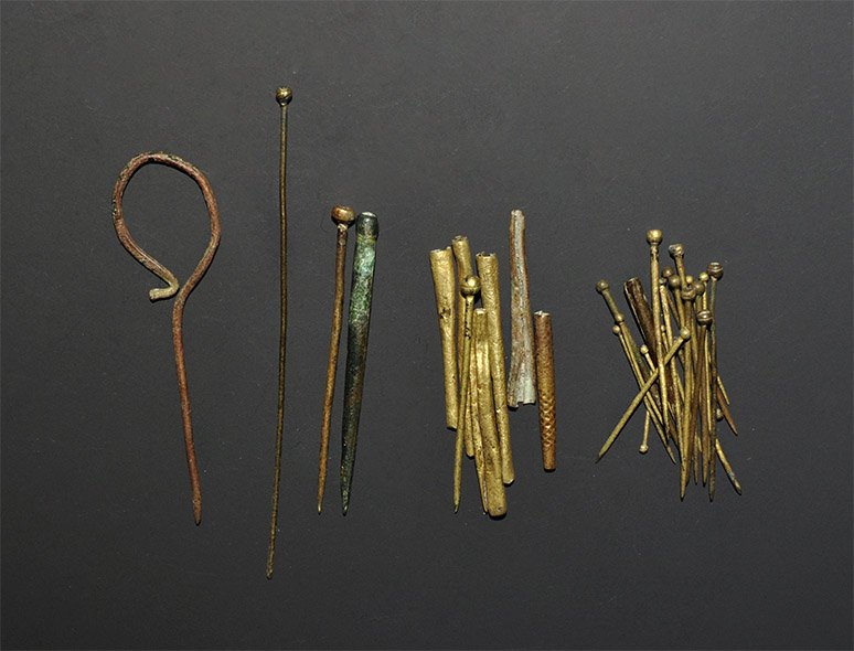 Post Medieval Tudor Bronze Pin and Aiglet Group (1 of 1)