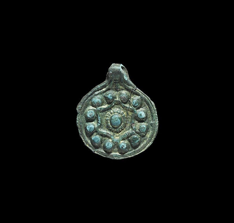 Viking Gilt Pendant with Bosses (1 of 1)