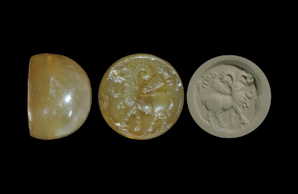 Western Asiatic Sassanian Stamp Seal with Ram (1 of 1)