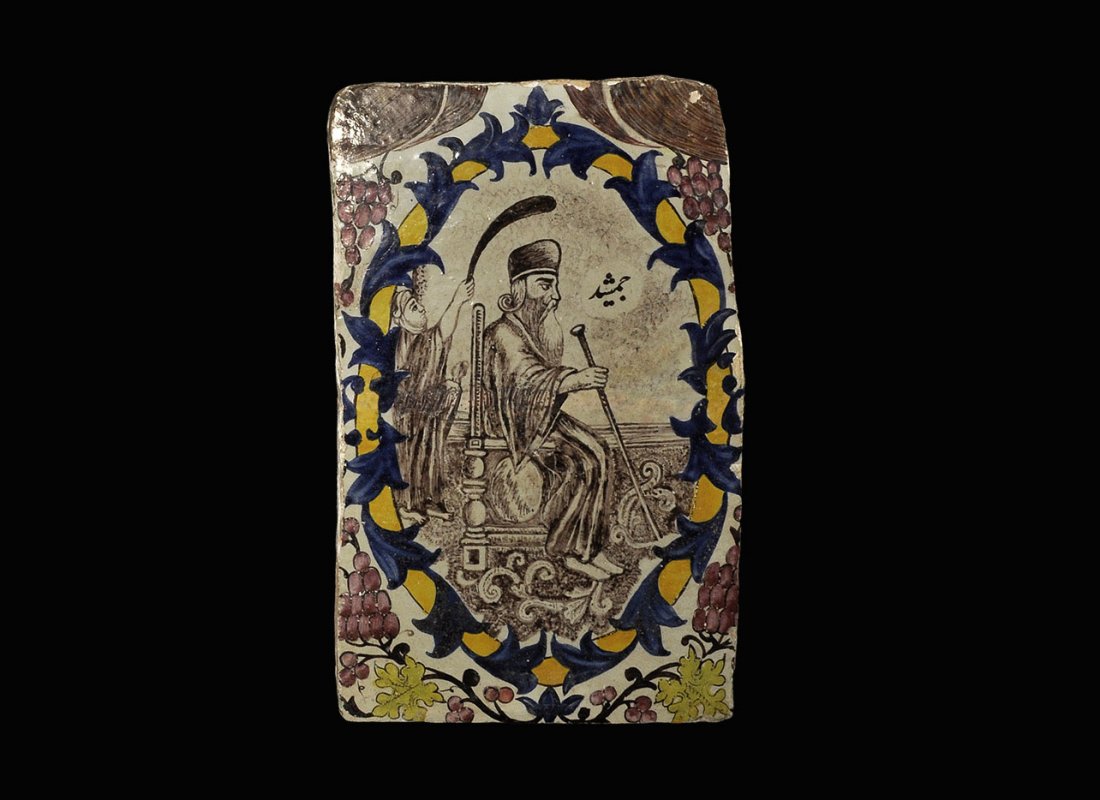 Islamic Qajar Glazed Figural Tile (1 of 1)